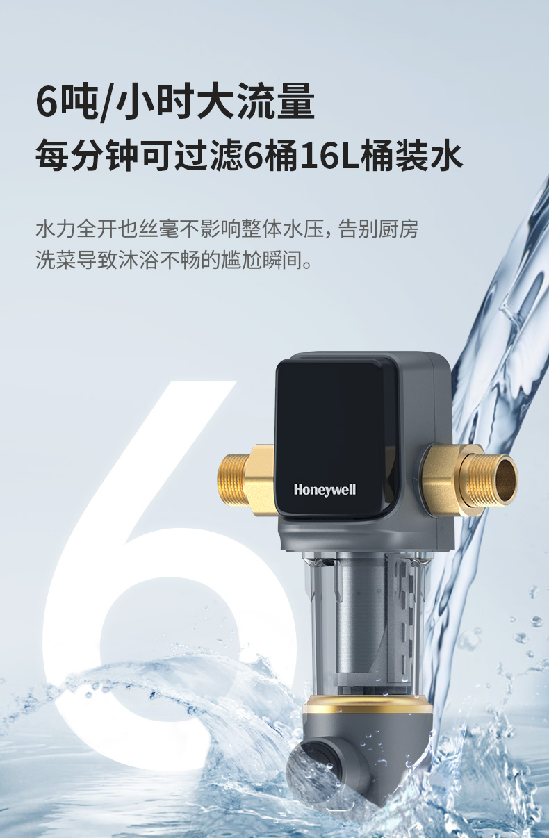 霍尼韦尔 虹吸反冲洗+磨刮 前置过滤器 6T/h大通量 图7