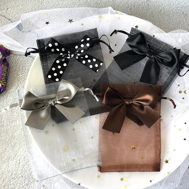 Fragrant packaging wedding candy aromatherapy bag mesh small empty bag mesh mini drawstring color jewelry beam mouth transparent