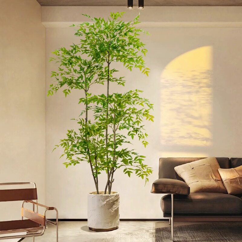 Simulation Green Planting South Tianzhu High-end Light Luxury Indoor Fake Green Planting Pendulum-room Fake Flower Decoration Large-view Potted Potted-Taobao