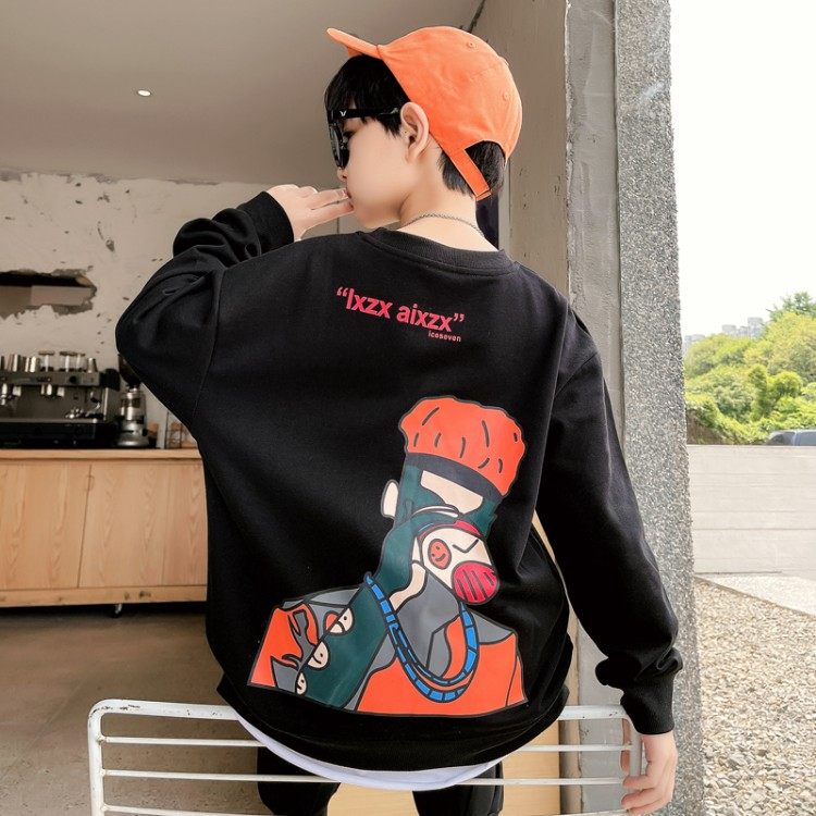 Boys sweater 2022 autumn and winter new boy long-sleeved T-shirt big boy fried street tide brand autumn and winter bottoming shirt