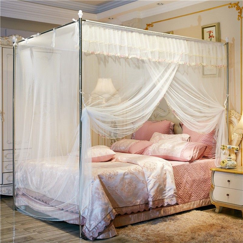 Dreamnet Mosquito Net Home Dust Top Bracket Floor Free Installation New One-piece Single Bed Shelf Bedroom Support