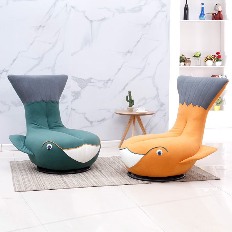 Whale lounge chair lazy sofa balcony bedroom living room single swivel sofa chair leisure stool animal seat