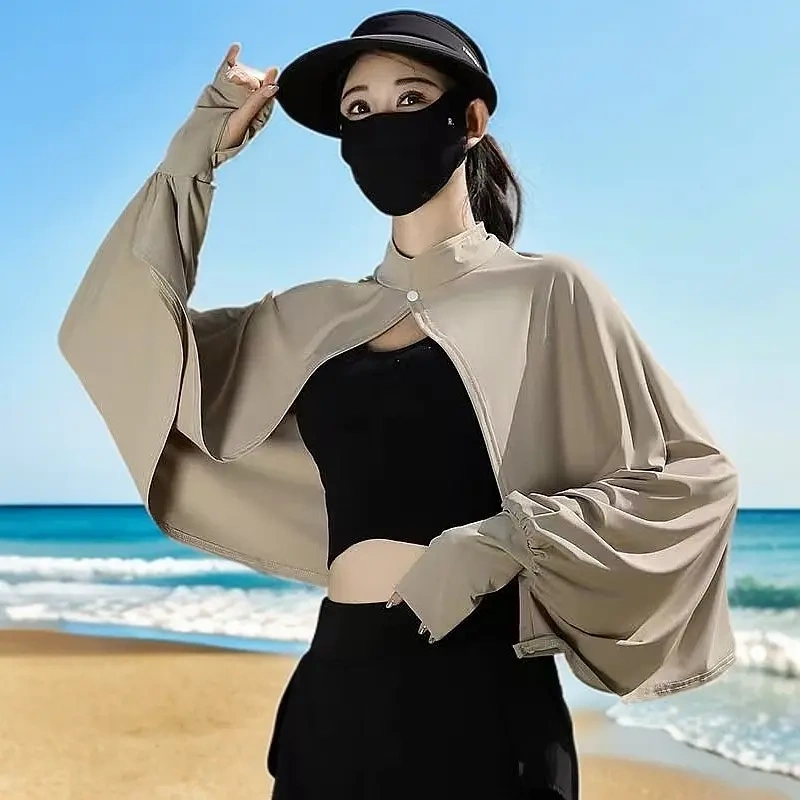 Women's Summer Shawl for Cycling and Driving, Uv Protection Cape, Breathable Sun Protection Shawl, Popular New Model for Women