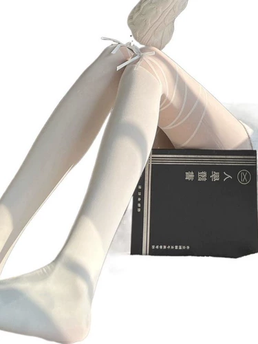 Ремень с бантиком, белые летние японские колготки, тонкие сексуальные носки, стиль Лолита