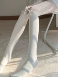 Ремень с бантиком, белые летние японские колготки, тонкие сексуальные носки, стиль Лолита