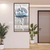 Modern light luxury art glass bathroom half wall partition shoe cabinet small apartment living room screen entry entrance customization