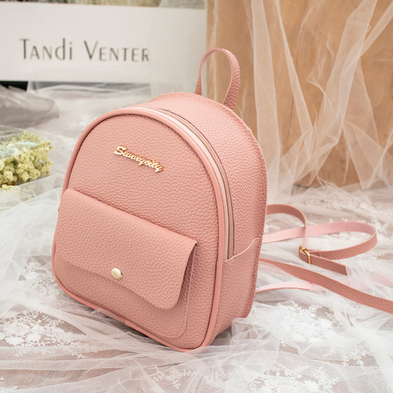рюкзак None Other Mini Backpack Women PU Leather Shoulder Bag For Teenage Girl
