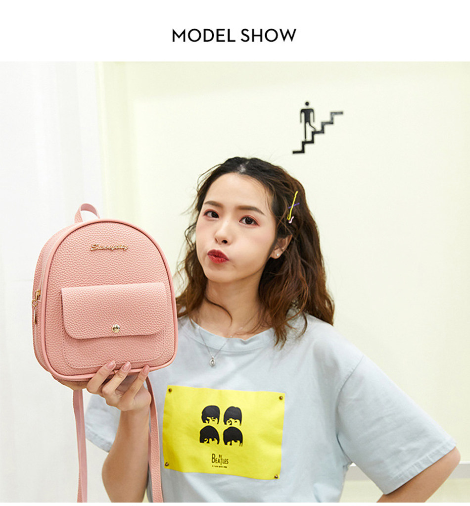 рюкзак None Other Mini Backpack Women PU Leather Shoulder Bag For Teenage Girl