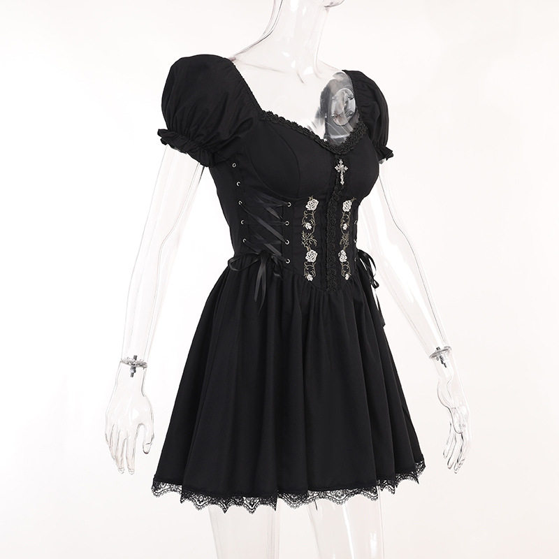Altgoth Vintage Gothic Princess Dress Женщины Dark Harajuku La        