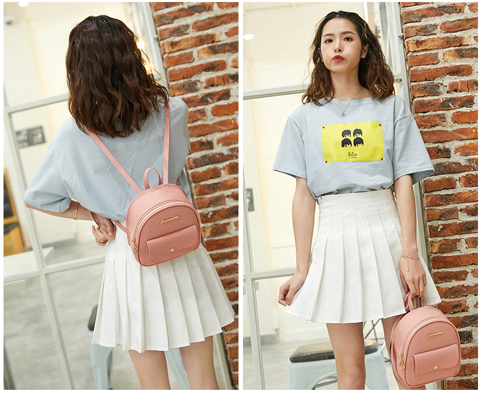 рюкзак None Other Mini Backpack Women PU Leather Shoulder Bag For Teenage Girl