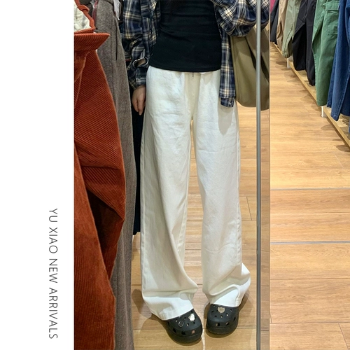 Белые спортивные летние штаны для отдыха, высокая талия, большой размер, свободный крой, для формы тела «груша»