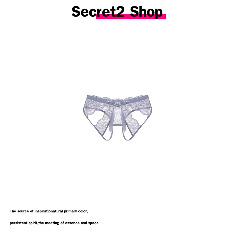 Secret2 Shop Sexy and Alluring Lace Panties with Seductive Bow, No Need to Take Off, Open Crotch, Erotic Hollow-Out Design