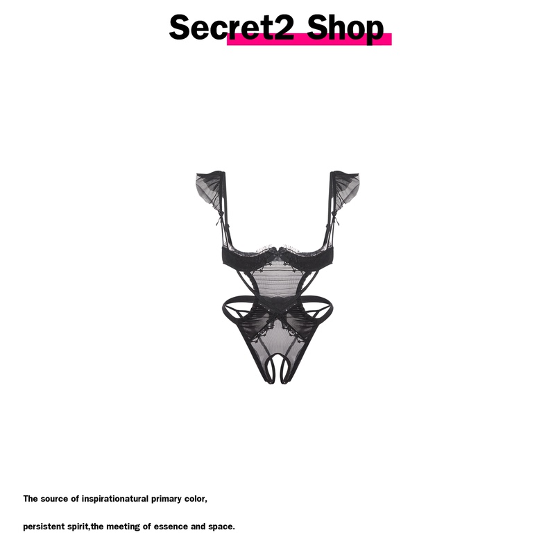 Secret2 Shop Pure Desire Sexy Temptation Alluring Hollow Out Crotchless No-Take-Off Ruffle One-Piece Lingerie for Women Secret2 Shop Pure Desire Sexy Temptation Alluring Hollow Out Crotchless No-Take-Off Ruffle One-Piece Lingerie for Women