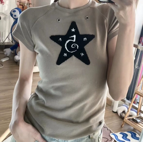 Креативное полотенце, бархатная футболка, короткий рукав, с рукавом, круглый воротник