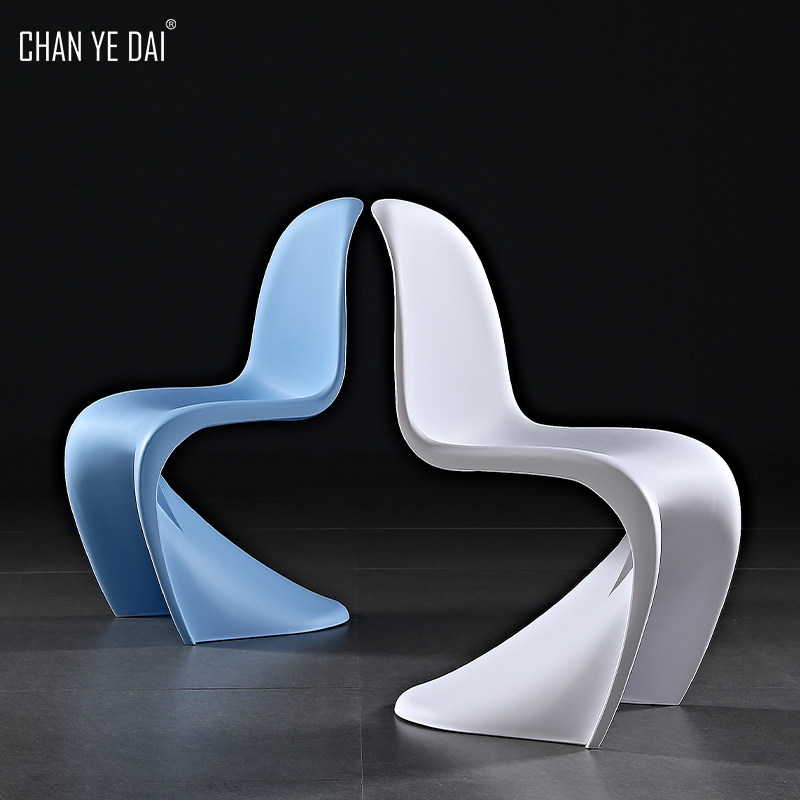 Nordic Beauty Art Chair Panton Pan East Chair Guests Creative Dining Chair S Modern Minimalist Personality Casual Stool