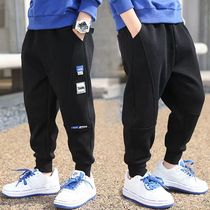 Boys fleece trousers big boys spring and autumn leisure sports pants childrens autumn and winter new one-piece velvet trousers trendy