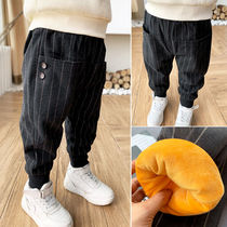 Boys velvet thickened pants baby casual pants autumn and winter childrens long pants