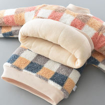 Boys and girls fleece sweater winter clothes 2022 new baby cotton clothes childrens warm tops quilted thickening tide