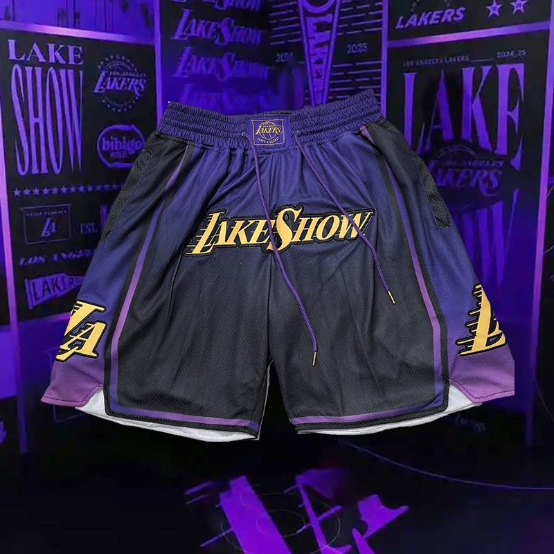 Basketball Shorts American-Style Embroidered Shorts Team 24-25 Season City Version Loose Sports Casual Shorts