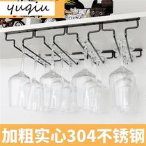 (Jingpin Selection) Wine Glass Rack Black 304 Stainless Steel Red Wine Glass Rack Goblet Rack Wine Glass Rack Inverted