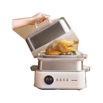 Stainless steel electric steamer household multifunctional fully automatic timed soup steaming chicken and fish large capacity multi-layer steamer