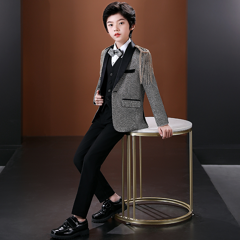 Children's suit suit boy British style handsome flower boy boy dress little host piano performance costume high-end