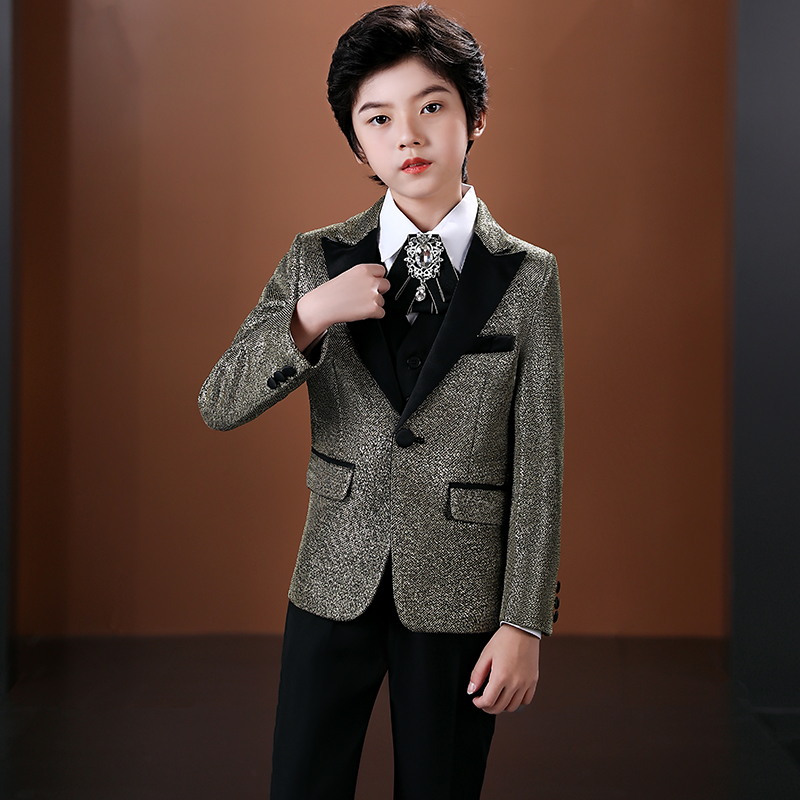 Children's dress suit suit boy handsome British style small host formal dress piano performance jacket spring