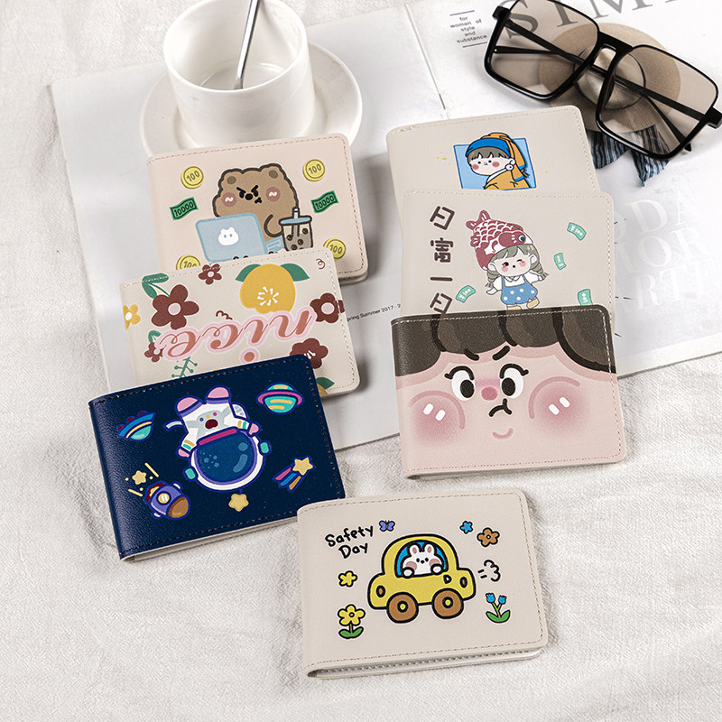 ins creative cute driving license leather jacket female car driver's license protective sleeve motor vehicle driving license couples document clip 