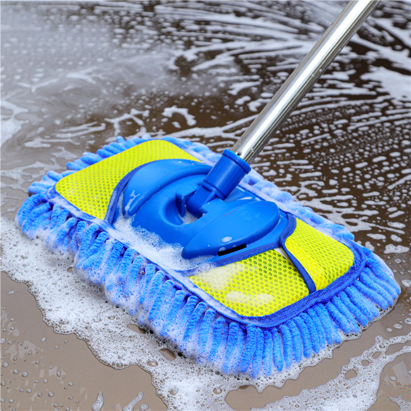 Car wash mop Soft Mao Snow Neil telescopic long handle not falling hair without injury Car wash brush Brush cart God Instrumental Car