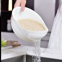 Put the drain basket in the washbasin to wash the rice and wash the rice sieve to leak the plastic washbasin drain basket kitchen vegetable basket home