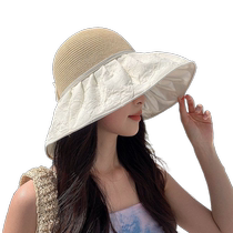 Summer sun hat for women new sunshade and sun protection fisherman hat breathable hollow large brim fashionable and trendy style