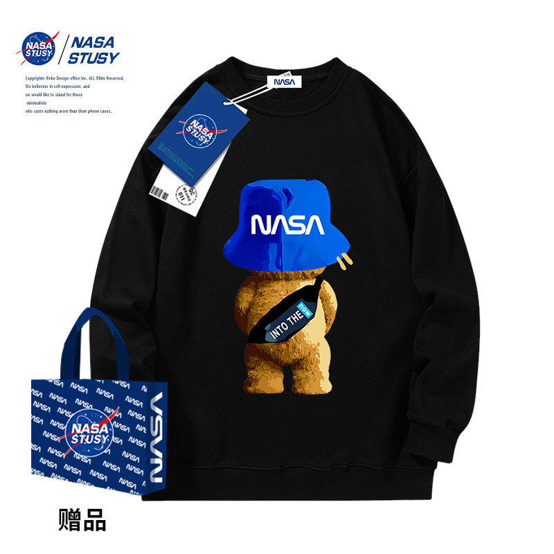 2023 new round collar sweatshirt men long sleeves T-shirt Chauffins Giant Panda American Weighs in Spring and Autumn Lovers Coat-Taobao