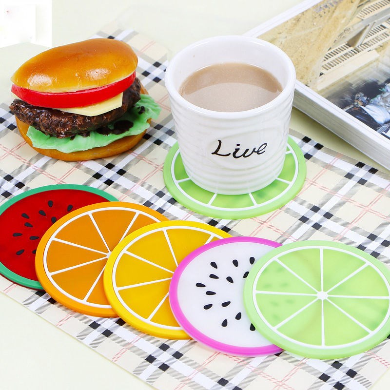 Silicone Silicone Cup Cup Insulation Creative Color Fruit Anti-Sliding Color Fruit