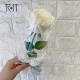 Прозрачный мешок с одним цветком на День святого Валентина, золотой треугольный одиночный мешок, один цветок, ручной работы, букет, упаковочная бумага, материал