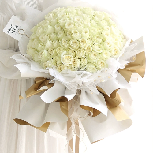 花汀 Корейская позолоченная бумага для упаковки цветов, двухсторонняя двухцветная бумага Ouya, водонепроницаемая цветочная бумага, упаковочный материал для букета