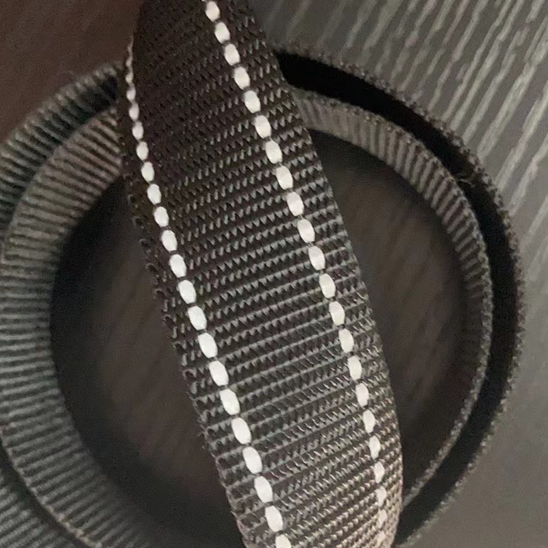 Manufacturer's In-Stock Nylon Bead-Patterned Black 2mm Reflective Strip for Pet Leashes, Handbags, Luggage Straps, and Backpack Straps