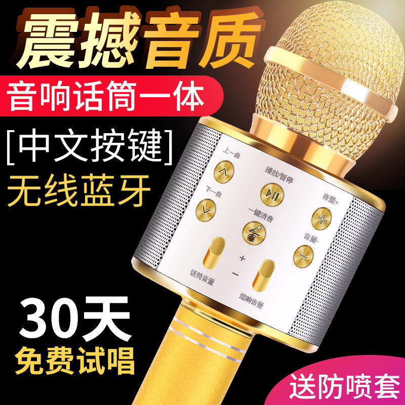 Comber Microphone Mic Sound Integrated Universal Singing God Instrumental Phone K Song Wireless Bluetooth Ultra High Sound Quality