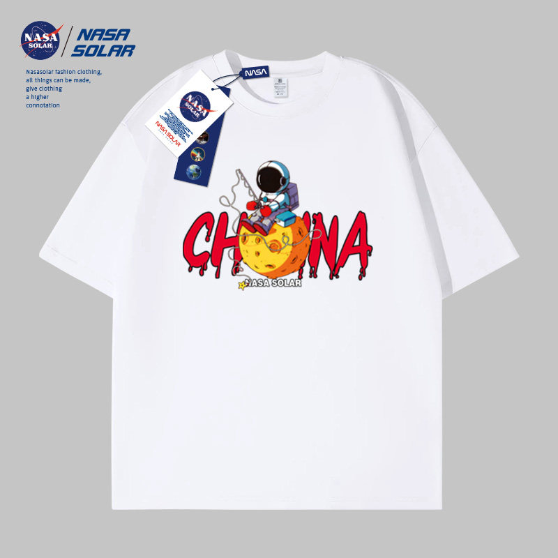 NASA联名美式高街极简印花半袖2026夏季宽松男女同款潮流T恤M2