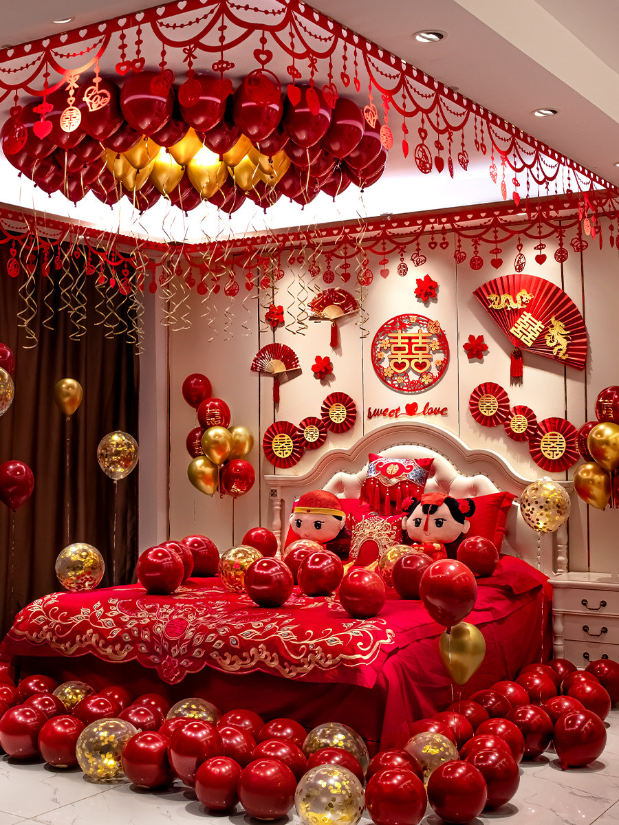 Female Side Girlfriends House Out Wedding Placement Wedding House Suit Men's Simple And Generous Bedroom Ins Wind Background Wall Brief Atmosphere