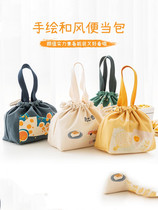 Lunch box bag portable waterproof oil-proof primary school students with rice bag to work Fashion portable rice bag high-value handbag