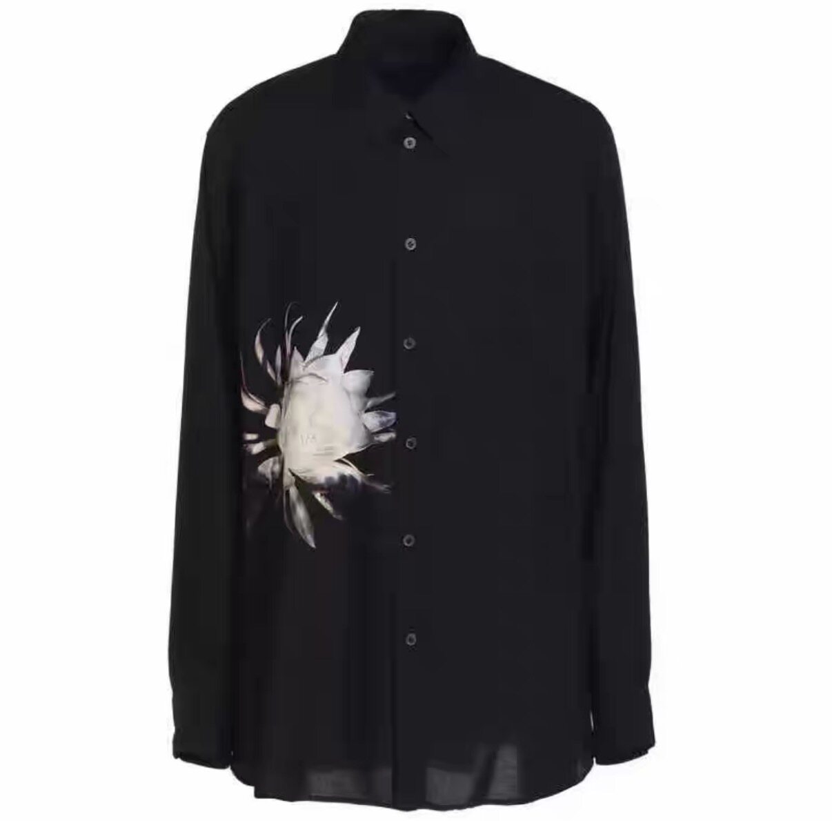 line autonomy yohji Yamamoto Dark wind   Under the moon beauty Frivolous breathable Epiphyllum Epiphyllum shirt Lay a foundation loose coat