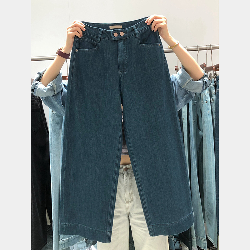 Dark Blue Wide-Leg Jeans for Women 2026 Spring and Autumn New Style Plus Size Pear-Shaped Body Loose High-Waisted Slimming Straight-Leg Pants Dark Blue Wide-Leg Jeans for Women 2026 Spring and Autumn New Style Plus Size Pear-Shaped Body Loose High-Waisted Slimming Straight-Leg Pants