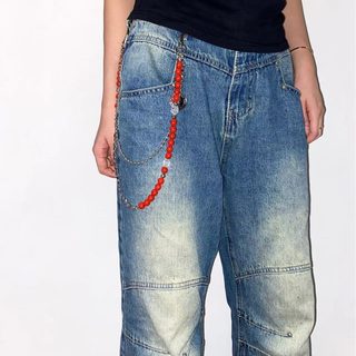 灵魂对撞 SoulCollision 原创红底黑纹石可拆卸裤链复古单层腰链