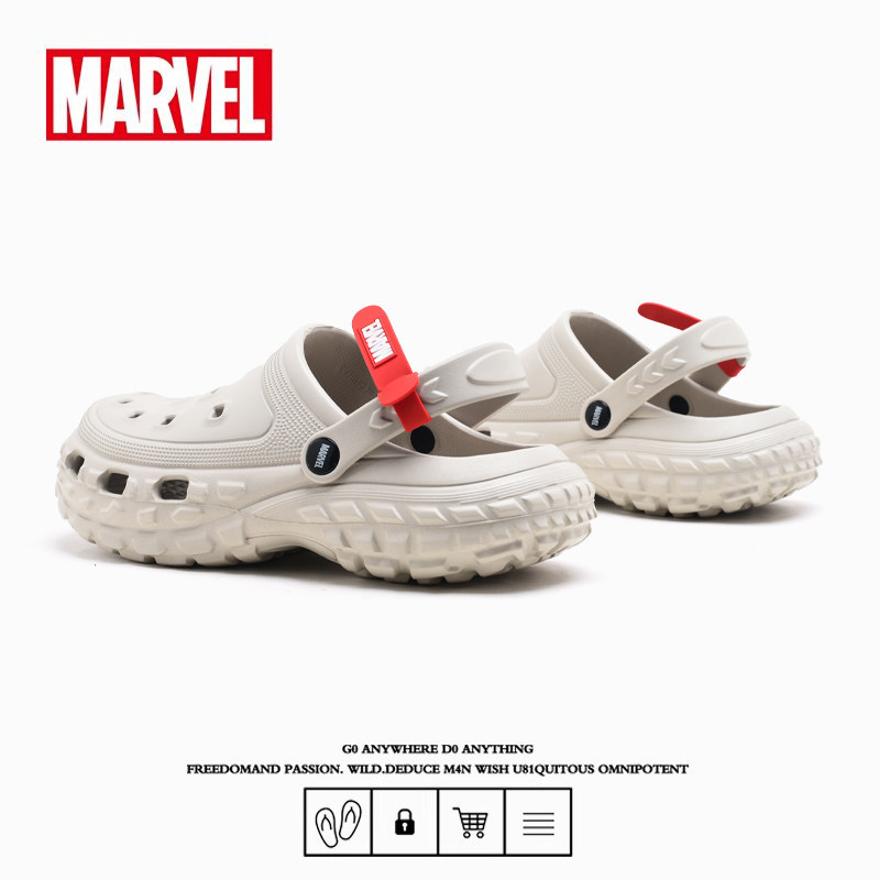 Croc Marvel Collaboration Clogs for Men, Summer Outdoor Thick-Soled Closed-Toe Slippers, Non-Slip Beach Shoes