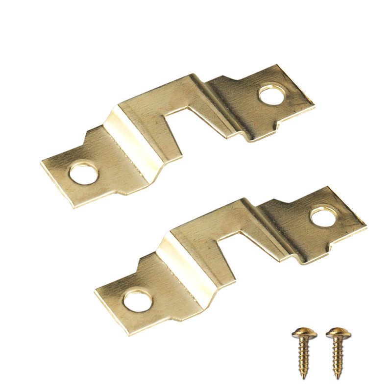 Gold Horizontal Strip Hanging Decoration, Hidden Hanging Picture Hardware Accessories, Picture Frame Oil Painting Hook, Two-Hole Back Plate, Profiled Hanging Hook