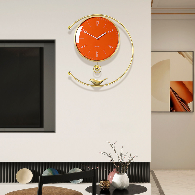 Clock wall clock living room light luxury high-end home fashion wall hanging watch modern 2021 new wall hanging clock