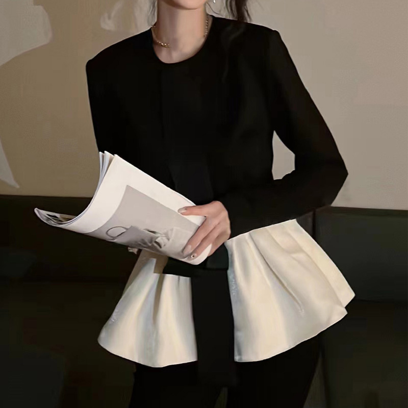 Shenzhen 2026 New Style Nanyou Women's European-Style Bowknot Ruffle Design Top Blazer for Women Autumn and Winter