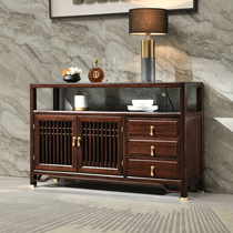 New Chinese black walnut all solid wood restaurant furniture sideboard porch cupboard 1 meter 5 log two doors three smoke