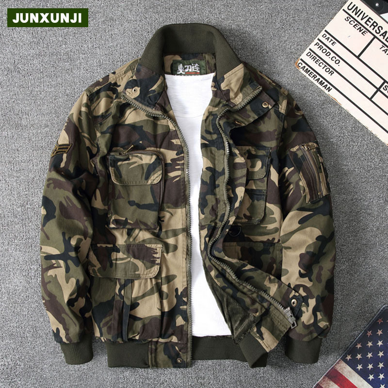 Pure cotton outdoor camouflate jacket jacket autumn and winter double layer thickened garnter with military camouflate suit men's direct marketing