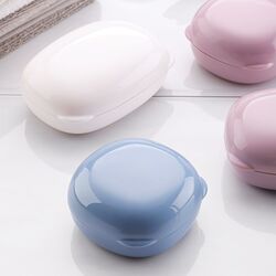 Japan Imported Seiko Soap Box Travel Soap Box Portable Cover Waterproof Drain Creative Round Washable